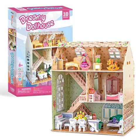 Domček pre bábiky Dreamy 3D puzzle / Domček pre bábiky / 3D skladačka