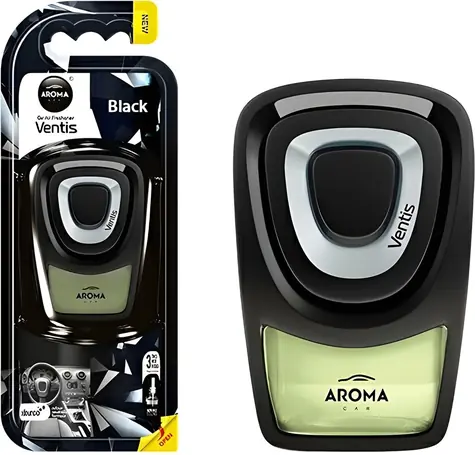 MEGAN Osviežovač do mriežky VENTIS black / Tekutá vôňa do auta / 8 ml