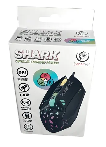 Rebeltec SHARK / Herná myš / Drôtová / USB / 1,8 m kábel