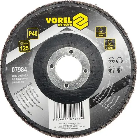 Vorel Lamelový brúsny kotúč 125 mm P40 / Brúsny kotúč / Zrnitosť P40