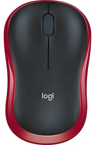 Logitech M185 červená / Myš / bezdrôtová / optická / 1000 DPI / 3 tlačidlá