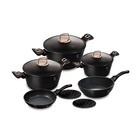 BERLINGERHAUS Sada riadu s mramorovým povrchom Black Rose Collection / Sada riadu / 10 ks