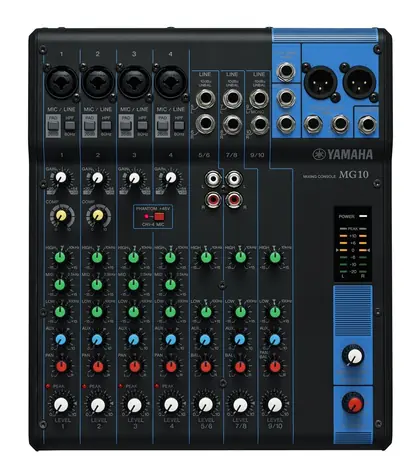 Yamaha MG10 čierna / Mixážny pult / 10 kanálov / Phantom power 48V / 24 bit / 192 kHz
