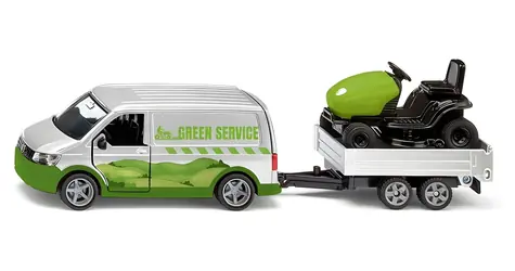 Siku Model VW T6 s prívesom a záhradným traktorom / Mierka 1:50 / Kov a plast / od 3 rokov