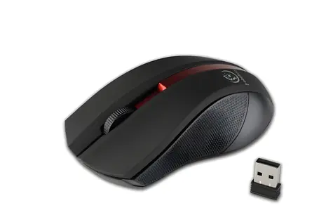 Rebeltec Galaxy čierno-červená / Bezdrôtová optická myš / Gumovaný povrch