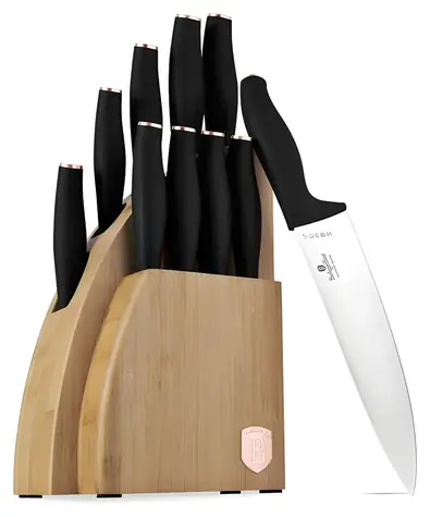BERLINGERHAUS Sada nožov Black Rose Collection / bambusový stojan BAMBOO / 10 ks