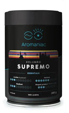 Mercury Kolumbia Supremo / Zrnková káva / dóza / 250 g