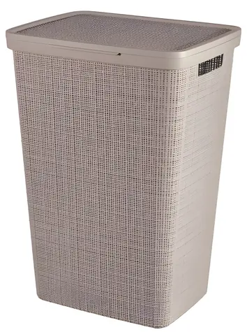 Curver Jute Kôš na bielizeň s vekom 58 l taupe / Kôš na bielizeň / 60 x 43 x 34 cm