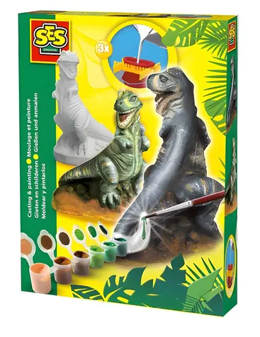 SES Creative Sadrová sada Odlievanie a maľovanie T-Rex / Kreatívna sada / Odporúčaný vek 5+
