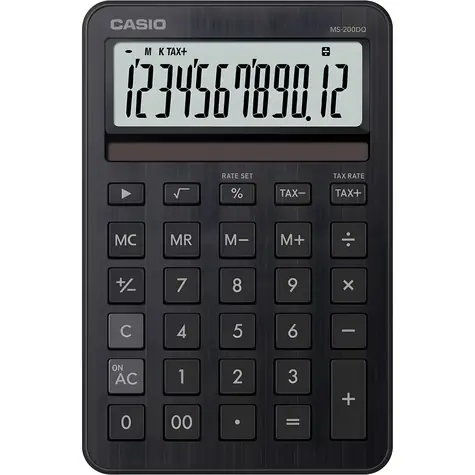 Casio MS-200DQ-BK čierna / Stolová kalkulačka / 12miestny displej / DPH a marža