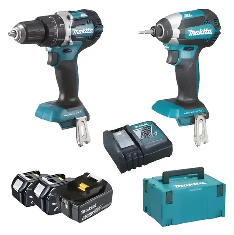 Makita LXT DHP484 súprava náradia / Súprava aku náradia / vŕtačka a rázový uťahovač / 18V / 3x 5,0 Ah / kufor Makpac