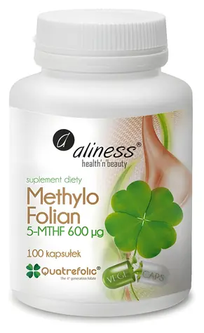Aliness Methylo Folian 5-MTHF 600 mg / Výživový doplnok / Kyselina listová / 100 kapsúl