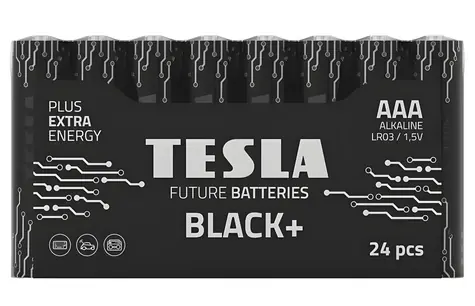TESLA BLACK+ AAA 24 ks / Alkalická batéria / LR03 / mikrotužková / fólia