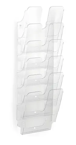 Durable FLEXIPLUS 6 transparentný / Nástenný stojan na letáky / A4 / 6 priehradok