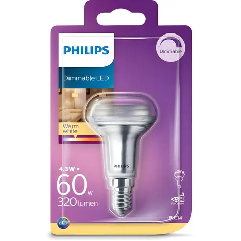 Philips CLA R50 60W / LED reflektor / E14 / teplá biela / 36 ° / stmievateľná