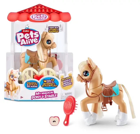 Zuru Pets Alive Herná figúrka Čarovný poník so stajňou / Interaktívna hračka so zvukmi / od 3 rokov