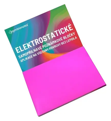 Fellowes Symbio Symbionotes ružová / Elektrostatický poznámkový bloček / 190x100 mm / 100 ks