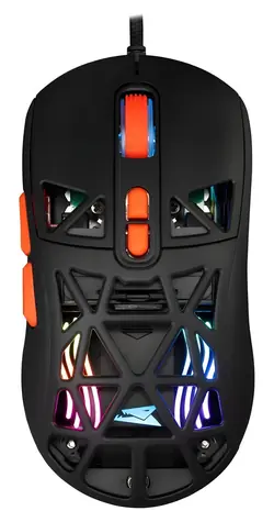 Baracuda Seal čierna / Herná myš / Optický senzor / 12800 DPI / RGB / 7 tlačidiel / USB