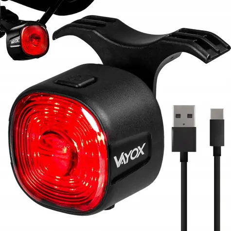Vayox VA0156 / Zadné svietidlo na bicykel / USB-C nabíjanie / 250 mAh