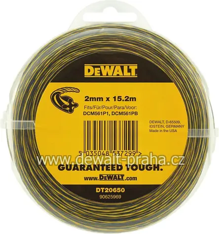 DeWalt Náhradná struna pre strunové kosačky / Hrúbka 2 mm / Dĺžka 15,2 m
