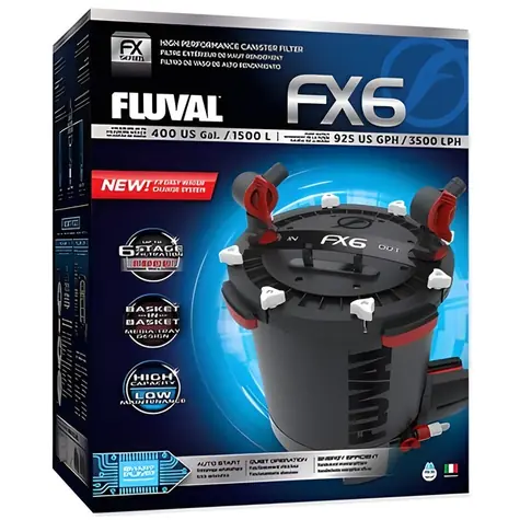 Fluval FX6 / Vonkajší akváriový filter / výkon 3500 l/h / pre akvária NAD 200 l / regulácia prietoku