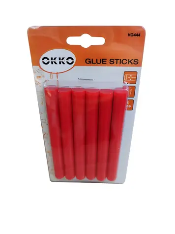 OKKO Tavné lepiace tyčinky červená / Lepiace tyčinky / 11,2 x 100 mm / 6 ks