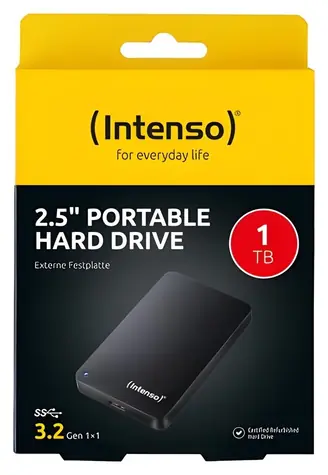 INTENSO repasovaný externý disk 2,5" 1TB čierna / Externý disk / USB 3.2 Gen 1 / R: 85 MB/s / W: 75 MB/s