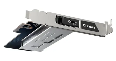 Akasa M.2 PCIe adaptér s vyberateľným boxom / Adaptér / PCIe x4 / M.2 NVMe M-Key / Hliníkový kryt