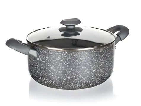 Banquet Granite PR 20x9,5 cm / Hrniec / Nepriľnavý povrch / Sklenená pokrievka / Pre indukciu