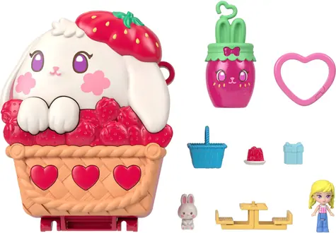 Mattel Polly Pocket Jahodový košík s králikom / od 4 rokov