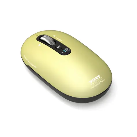 PORT CONNECT Pure MAC limetková / Bezdrôtová nabíjacia myš / Bluetooth / FreeWheel / 3200 DPI