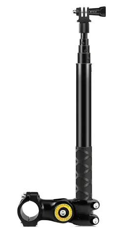 Puluz PU817 čierna / Držiak na riadidlá so selfie tyčou / pre akčné kamery / tyč 27,9-113,5 cm / riadidlá 2,9-3,5 cm