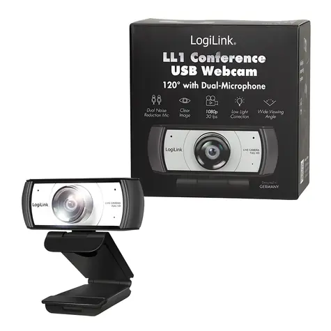 Konferenčná kamera FHD širokouhlá 120 ° / Konferenčná kamera / USB 2.0 / 1920 x 1080 px / 30 fps / 2 mikrofóny