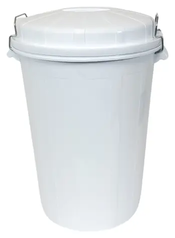 DENOX Nádoba na odpad Industrial biela / 95 l / PE-HD plast / uzatváranie sponami / -40 až +75 °C