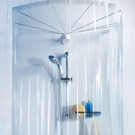 Spirella OMBRELLA / Sprchový držiak so závesom / PVC / 93 x 69 x 170 cm