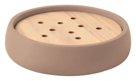 Spirella Sven mydlenka matná cappuccino / Polyresin / Drevo