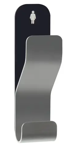 Spirella ANOBILE dvojitý samolepiaci háčik čierno-strieborný / Nerezová oceľ / 30 x 110 mm