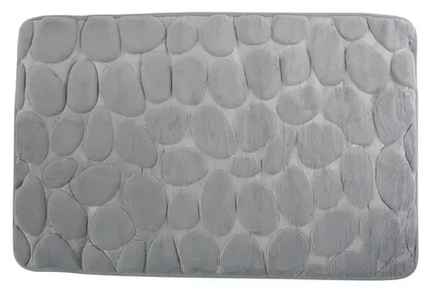 MSV Pebbles kúpeľňová predložka 40 x 60 cm šedá / Polyester, PU pena / Protišmyková
