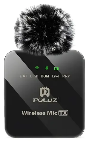 Puluz Bezdrôtový klopový mikrofón USB-C / Klopový mikrofón / 2,4 GHz / 48 kHz / ENC redukcia šumu