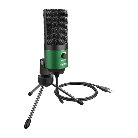 FIFINE K669BG zelená / stolný mikrofón / kondenzátorový / trojnožka / USB