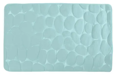 MSV Pebbles kúpeľňová predložka 40 x 60 cm pastelovo zelená / PU pena / protišmyková