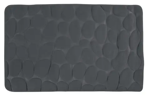 MSV Pebbles kúpeľňová predložka 40 x 60 cm tmavo šedá / polyester, PU pena / protišmyková