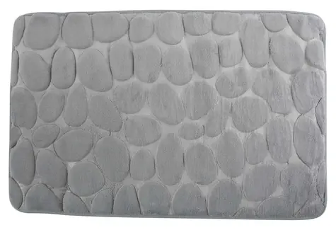 MSV Pebbles kúpeľňová predložka 50 x 80 cm šedá / PU pena / protišmyková