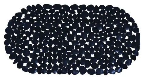MSV Protišmyková podložka do vane GALETS čierna / PVC / 35 x 68 cm
