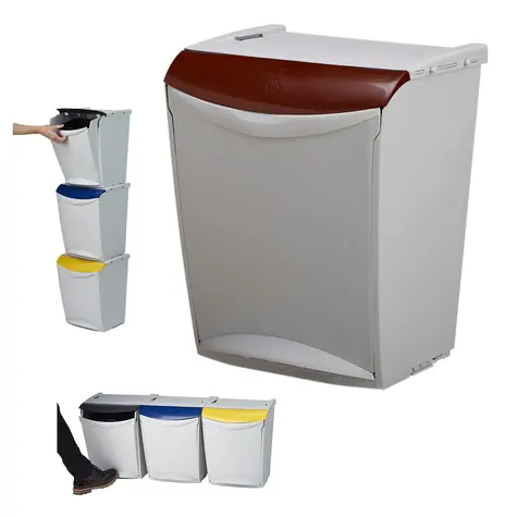 Denox ECOSYSTEM 25 l hnedá / Odpadkový kôš / na bioodpad / modulárny / plast