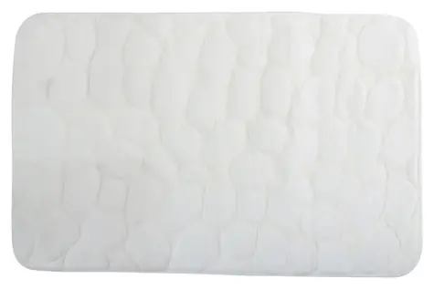 MSV Pebbles kúpeľňová predložka 40 x 60 cm biela / Polyester, PU pena / Protišmyková