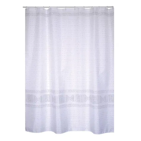 MSV TORALLA sprchový záves vzorovaný sivý / 180 x 200 cm / polyester