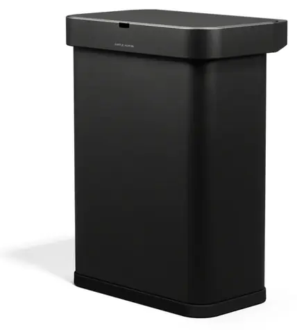 Simplehuman SENSOR čierna oceľ / Odpadkový kôš / Bezdotykový / Hlasové a pohybové ovládanie / 58 l