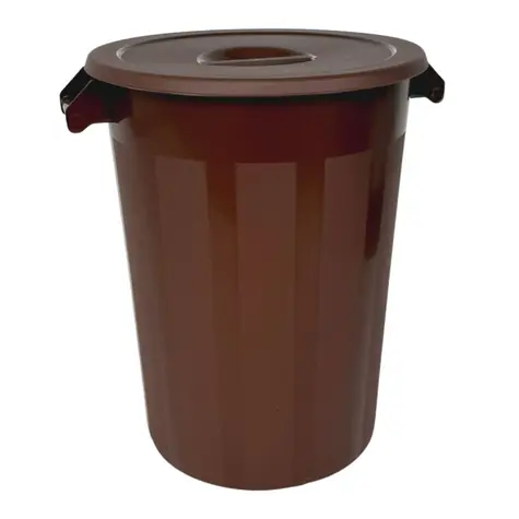 Denox Industrial hnedá / Odpadkový kôš / 100 l / s vekom / PP plast