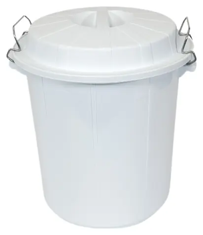 DENOX Industrial biela / Nádoba na odpad / 50 l / PE-HD plast / kovové spony